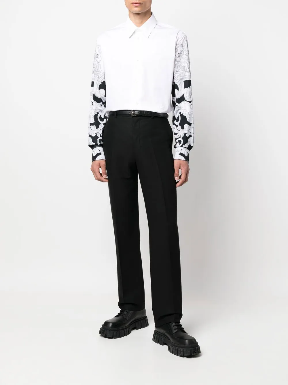 Versace Overhemd met barokprint - Wit