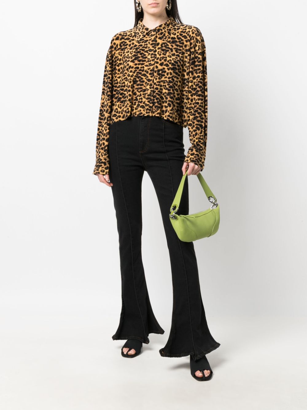 фото Norma kamali leopard-print cropped shirt