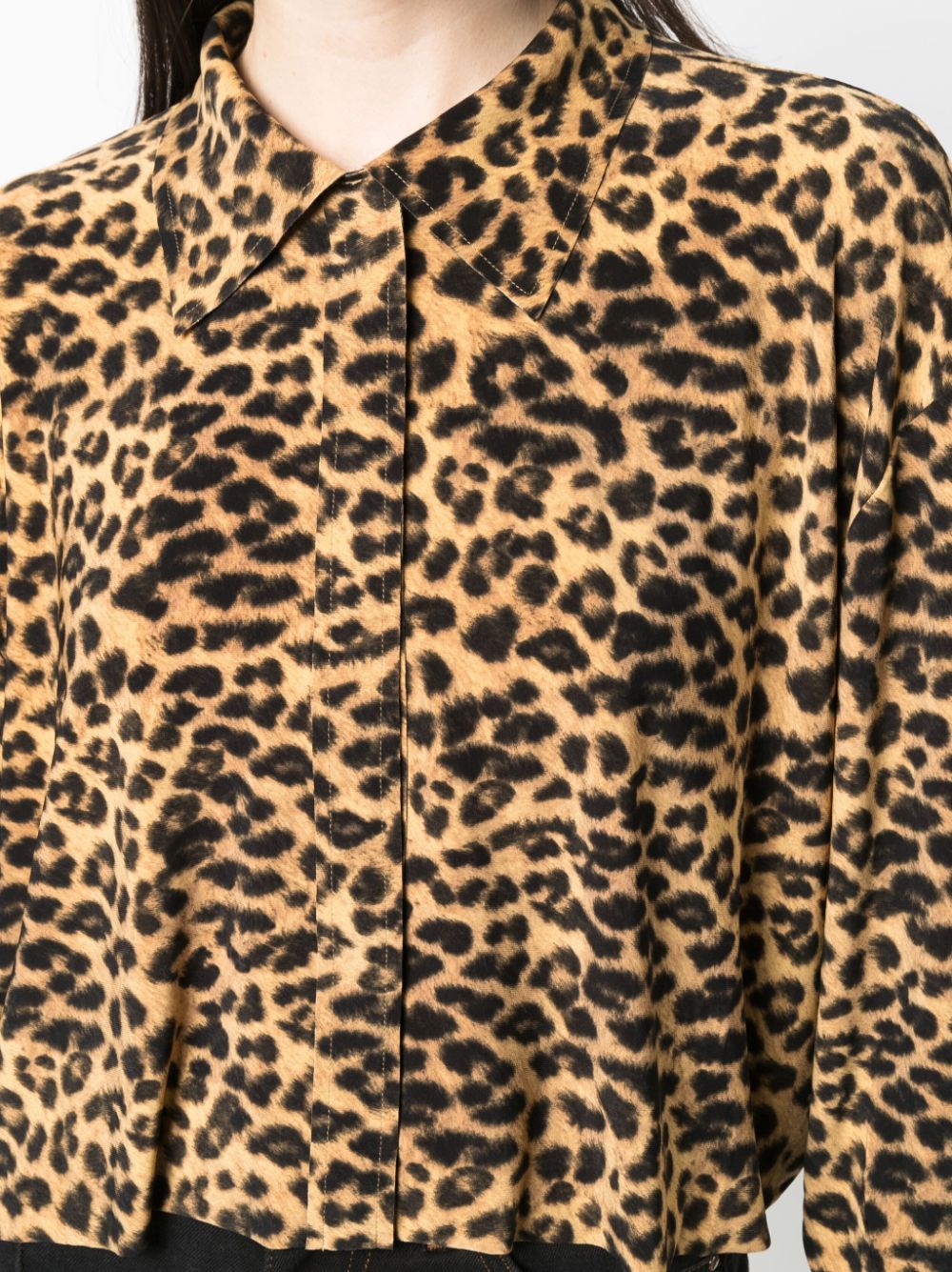 фото Norma kamali leopard-print cropped shirt
