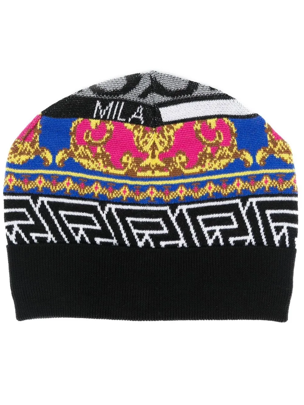 

Versace greca-detail knit beanie - Black