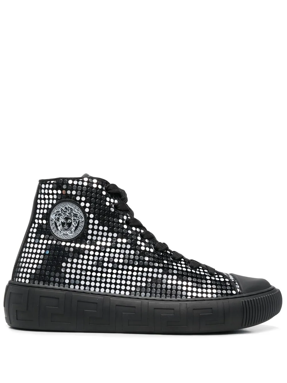 

Versace tenis altos Medusa con apliques - Negro