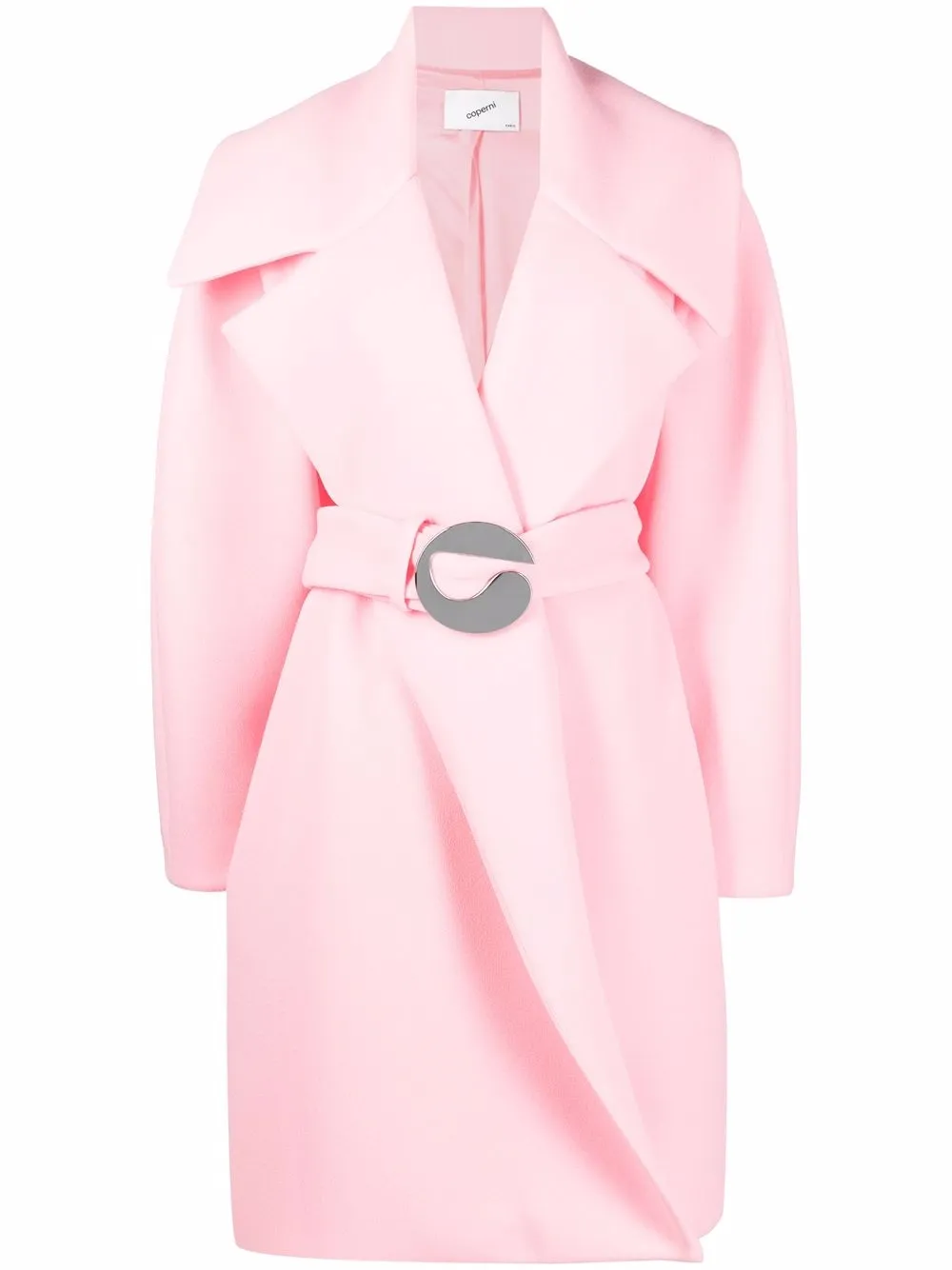 

Coperni belted logo-plaque coat - Pink