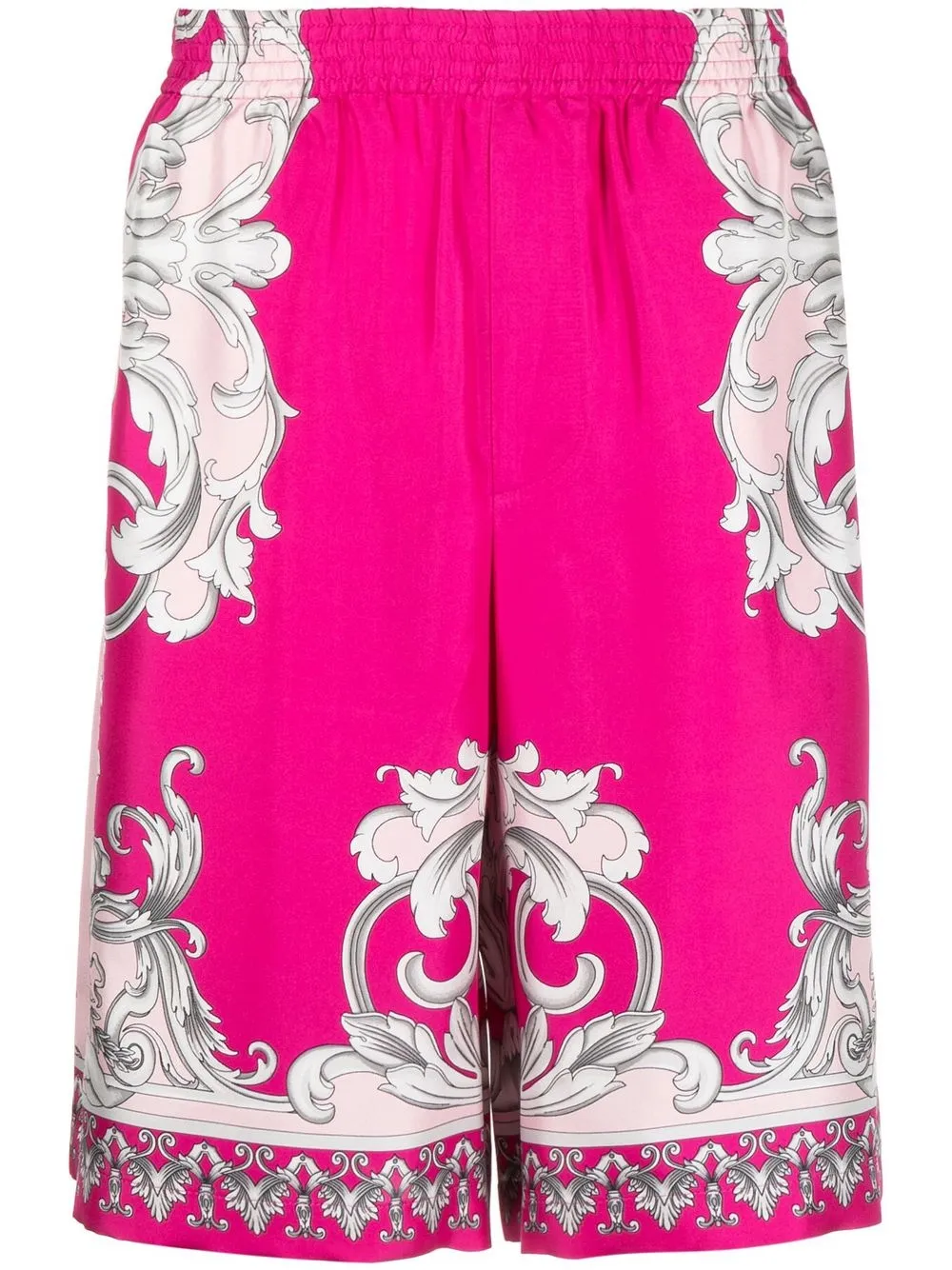 

Versace Baroque-print wide shorts - Pink