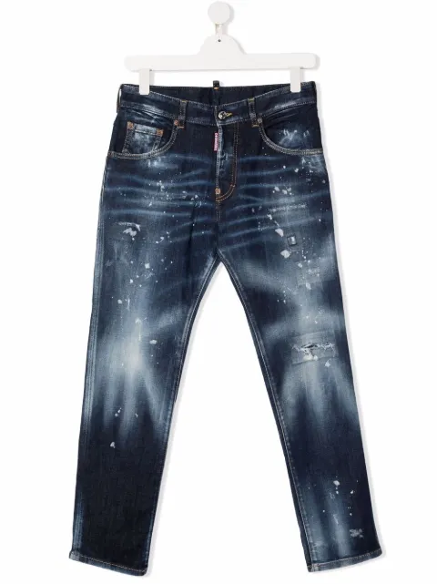 Dsquared2 Kids جينز ضيق بتأثير ممزق