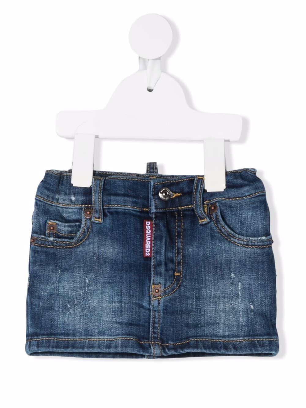 

Dsquared2 Kids falda de mezclilla con efecto envejecido - Azul