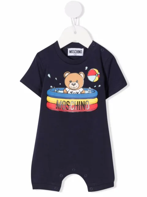 Moschino Kids رومبر بطبعة 'تيدي' وأكمام قصيرة
