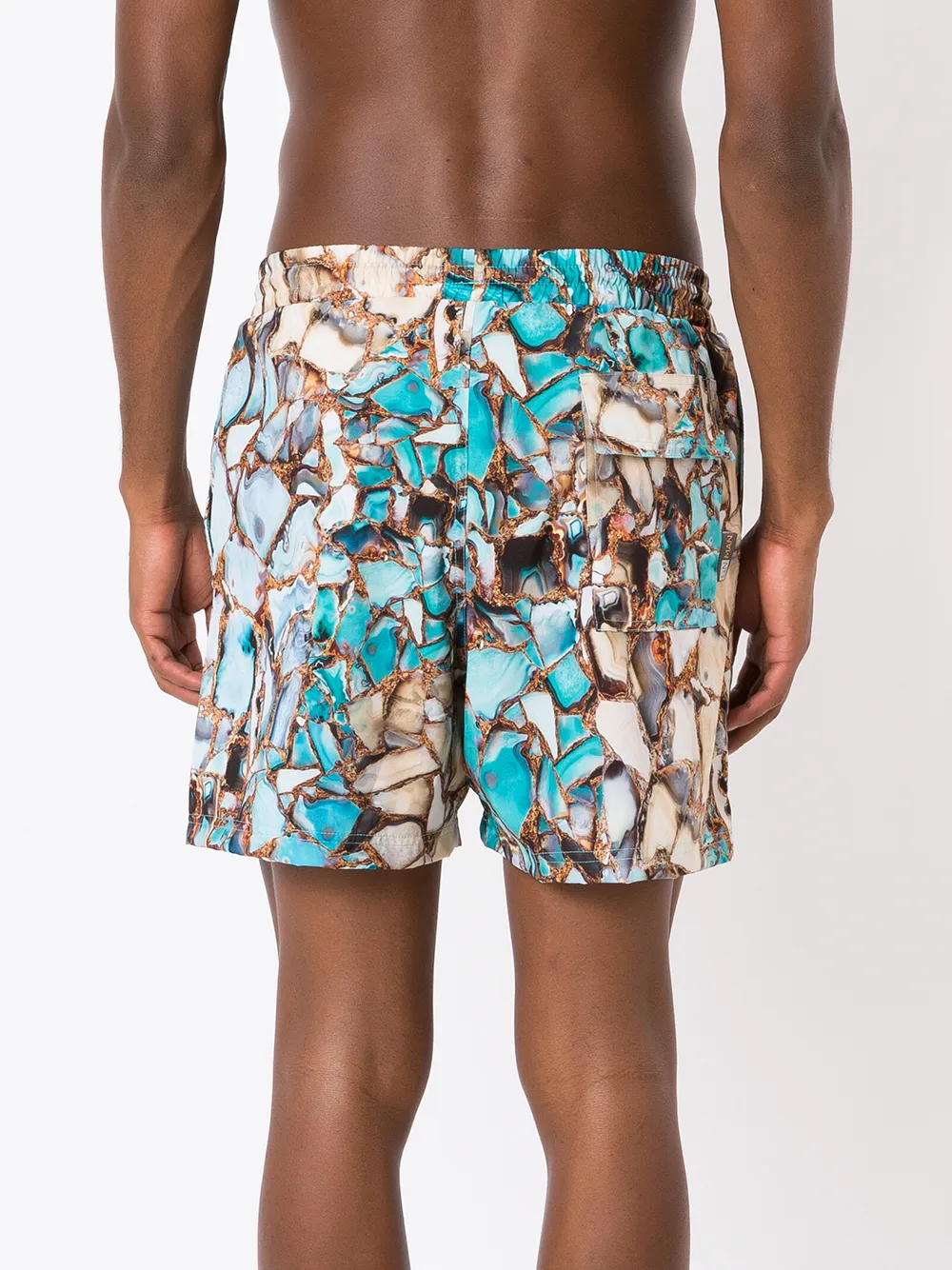 Shop Lygia & Nanny Gil Gemstone-print Swimming Shorts In Blue