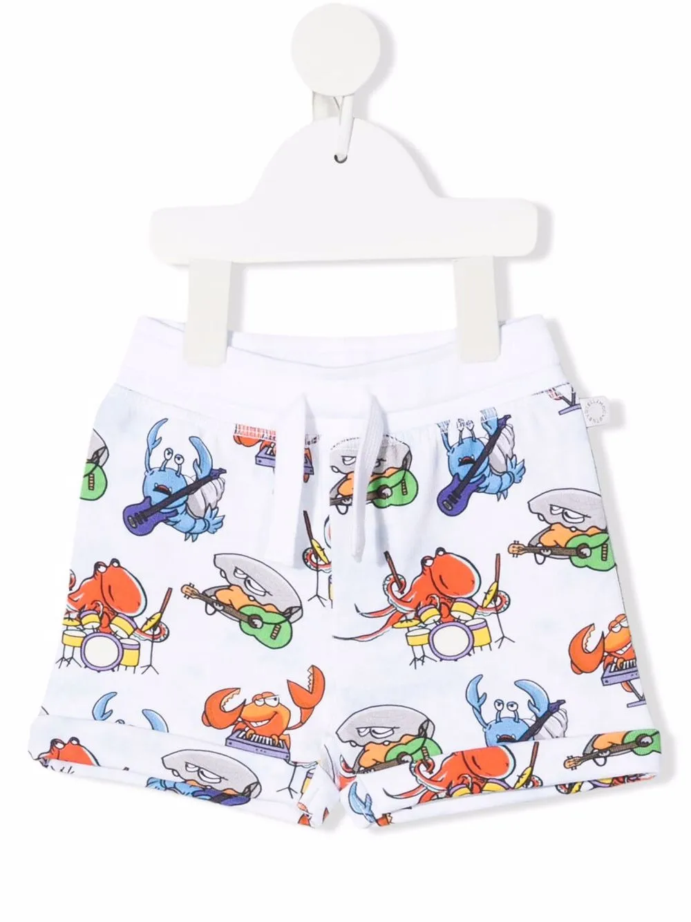 

Stella McCartney Kids shorts deportivos con estampado gráfico - Blanco