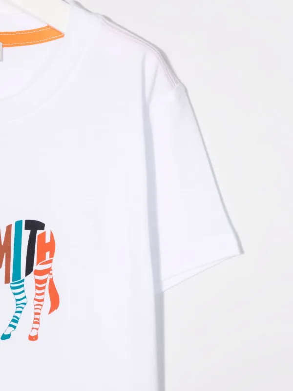 Tシャツ・カットソー PAUL SMITH COTTON T-SHIRT Men's White Cotton Zebra Logo T-Shirt