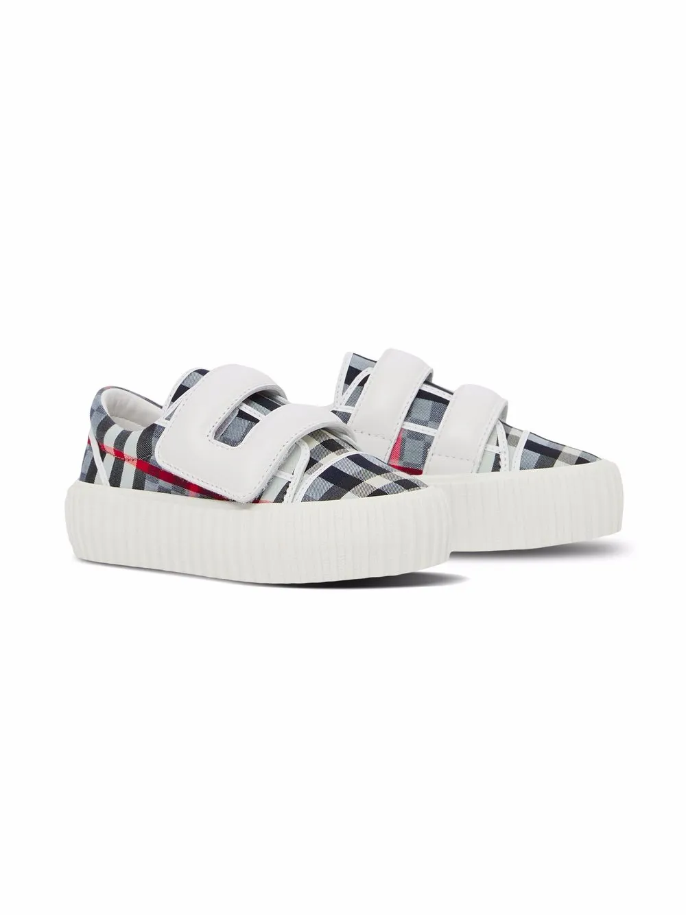 

Burberry Kids tenis con motivo Vintage Check - Azul