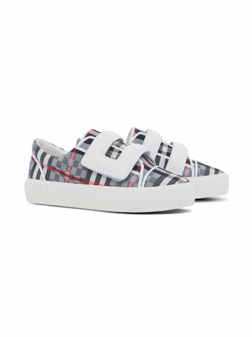 

Burberry Kids tenis con motivo Vintage Check - Azul
