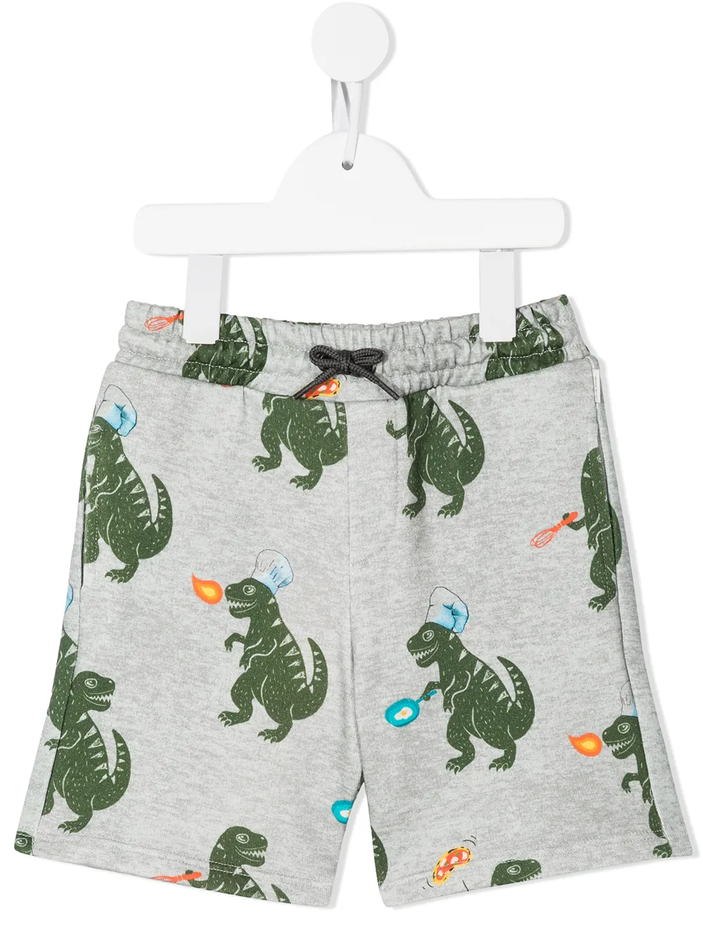 Paul Smith Junior T-rex Print Track Shorts In Green
