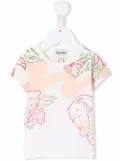 Kenzo Kids tropical-print cotton T-shirt - Neutrals