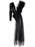 Alchemy x Lia Aram ruffle-detail bodysuit - Black