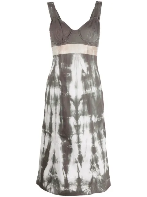 Prada Pre-Owned vestido estilo bustier efecto tie dye 2000