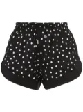 Saint Laurent high-waist polka-dot silk shorts - Black