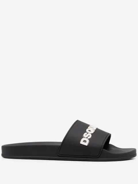 DSQUARED2 D2次方 lgoo压纹细节拖鞋