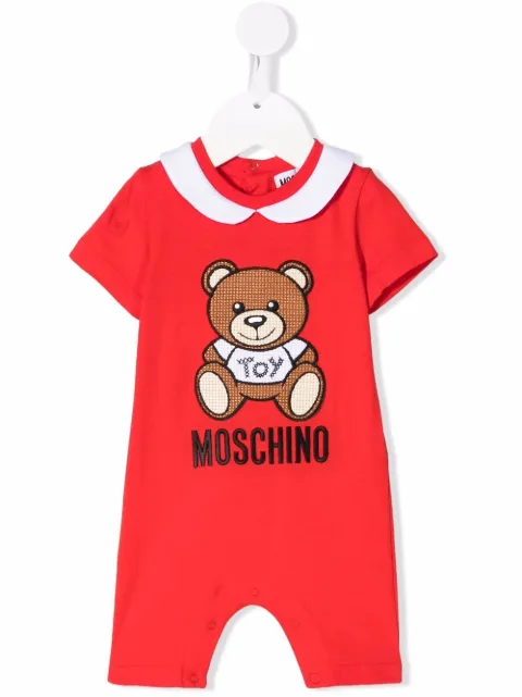 Moschino Kids بدلة بشورت قطن مزينة بتيدي