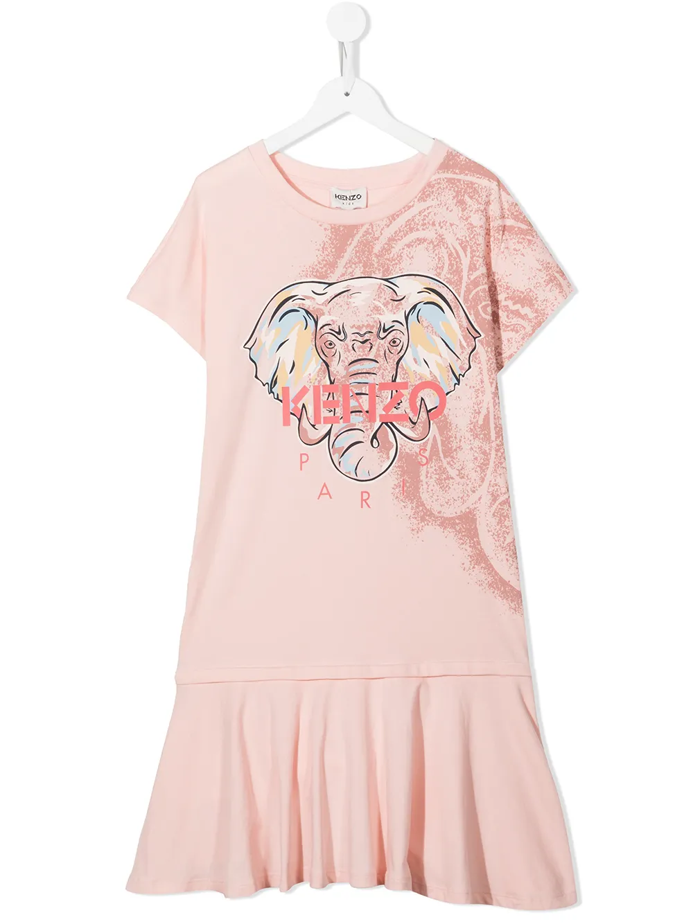 

Kenzo Kids vestido con logo estampado - Rosado