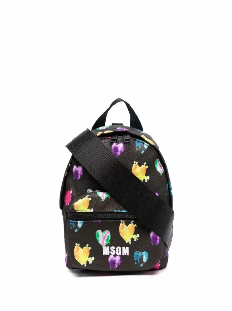 MSGM شنطة ظهر صغيرة بطبعة جرافيك