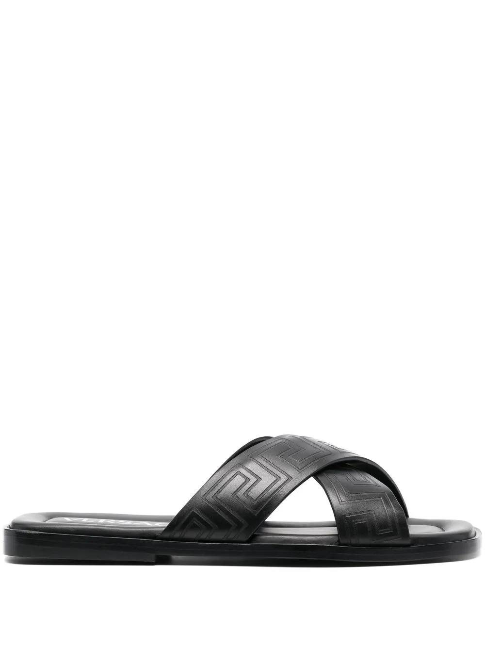 

Versace sandalias con relieve Greca - Negro