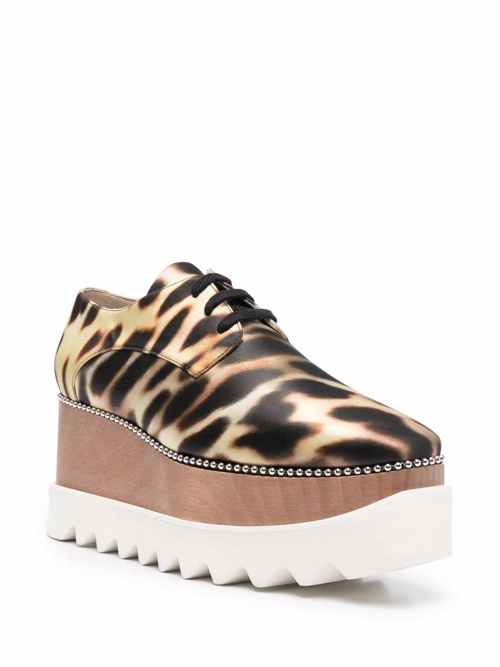 Stella McCartney Elyse sneakers met luipaardprint - Beige