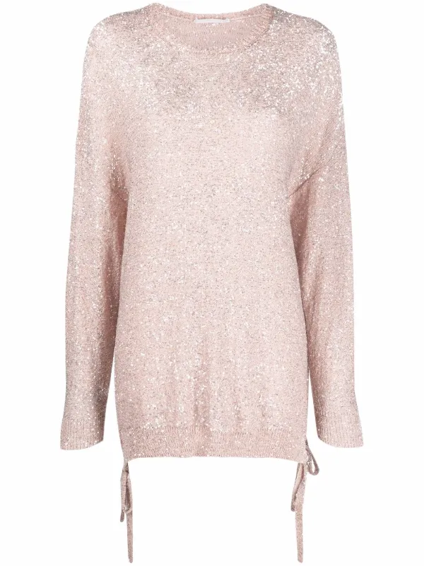 Stella McCartney Sequinned Side-tie Jumper in Pink