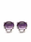 MAVIADA 18kt white gold Marmaris amethyst diamond stud earrings - Silver