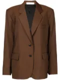 LITKOVSKA colour-block oversized blazer - Brown