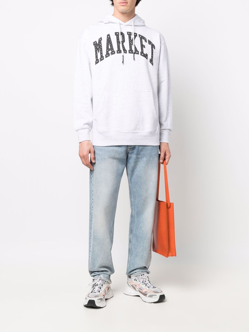 MARKET Hoodie met logoprint - Grijs