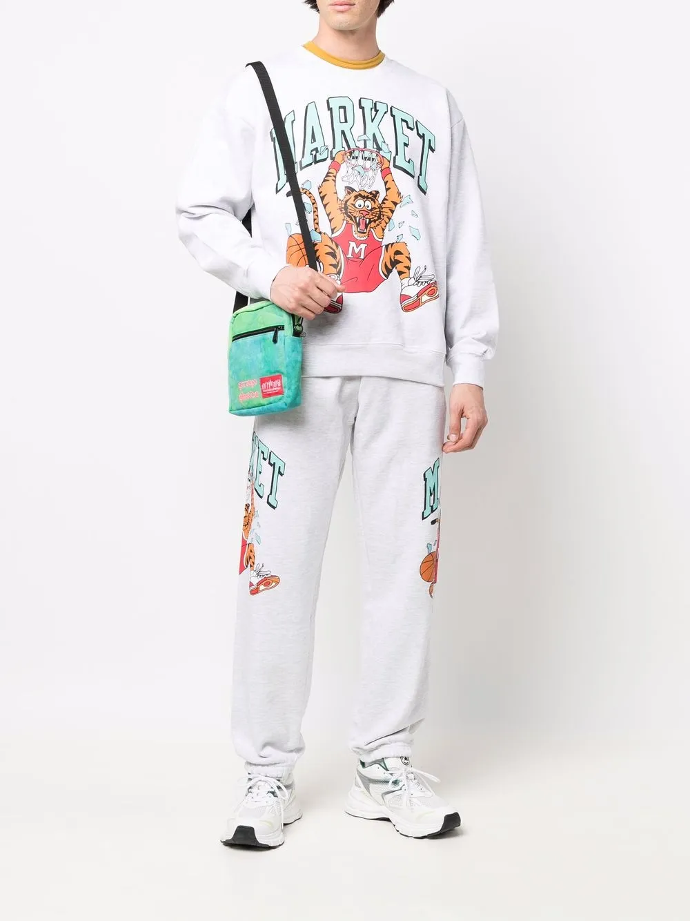 MARKET Sweater met logoprint - Grijs