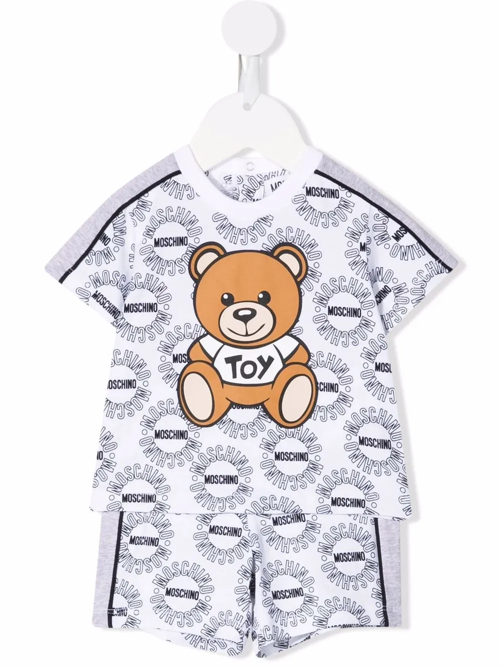 

Moschino Kids shorts con logo estampado - Blanco