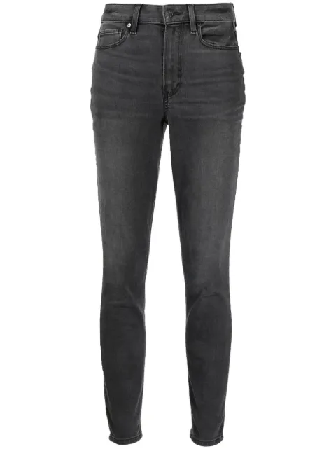 mid-rise ankle-length jeans