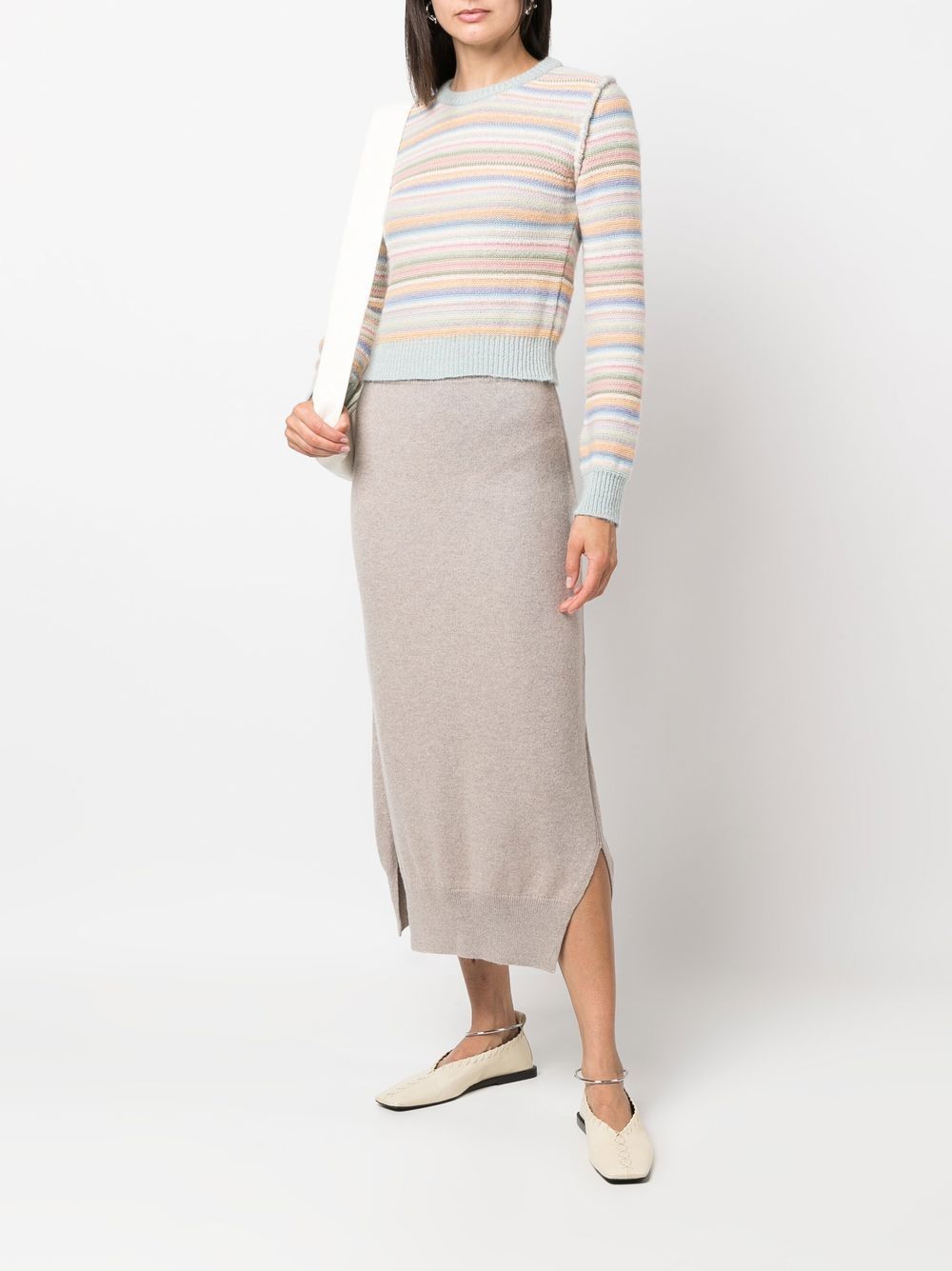 Shop Barrie High-waist Cashmere Maxi Skirt In Neutrals
