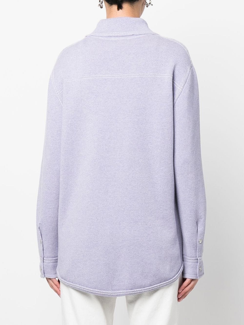 Shop Barrie Long-sleeve Cashmere Shirt In Purple