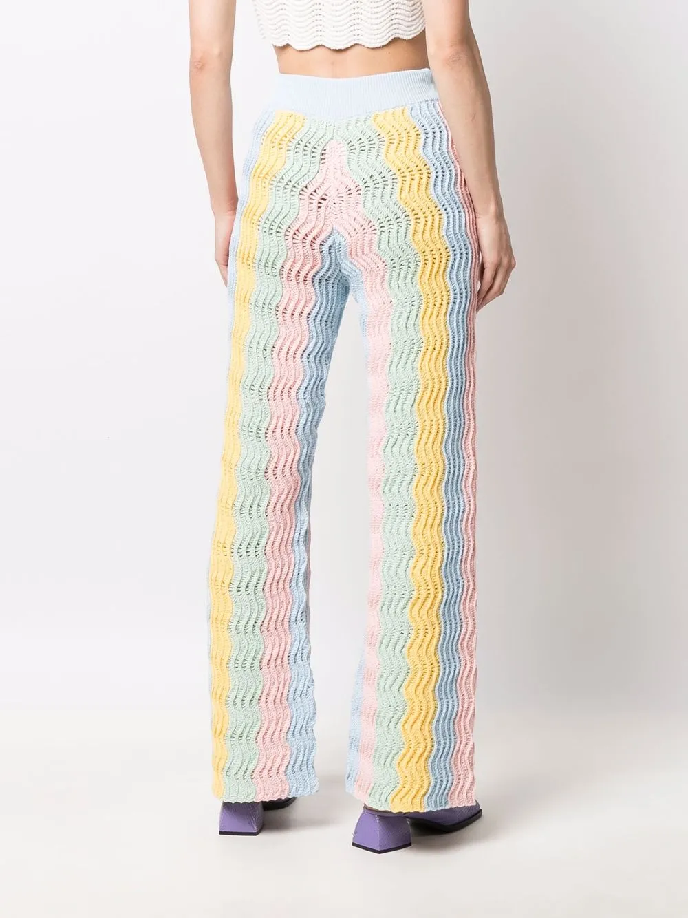 Casablanca waveknit Crochet Trousers Farfetch