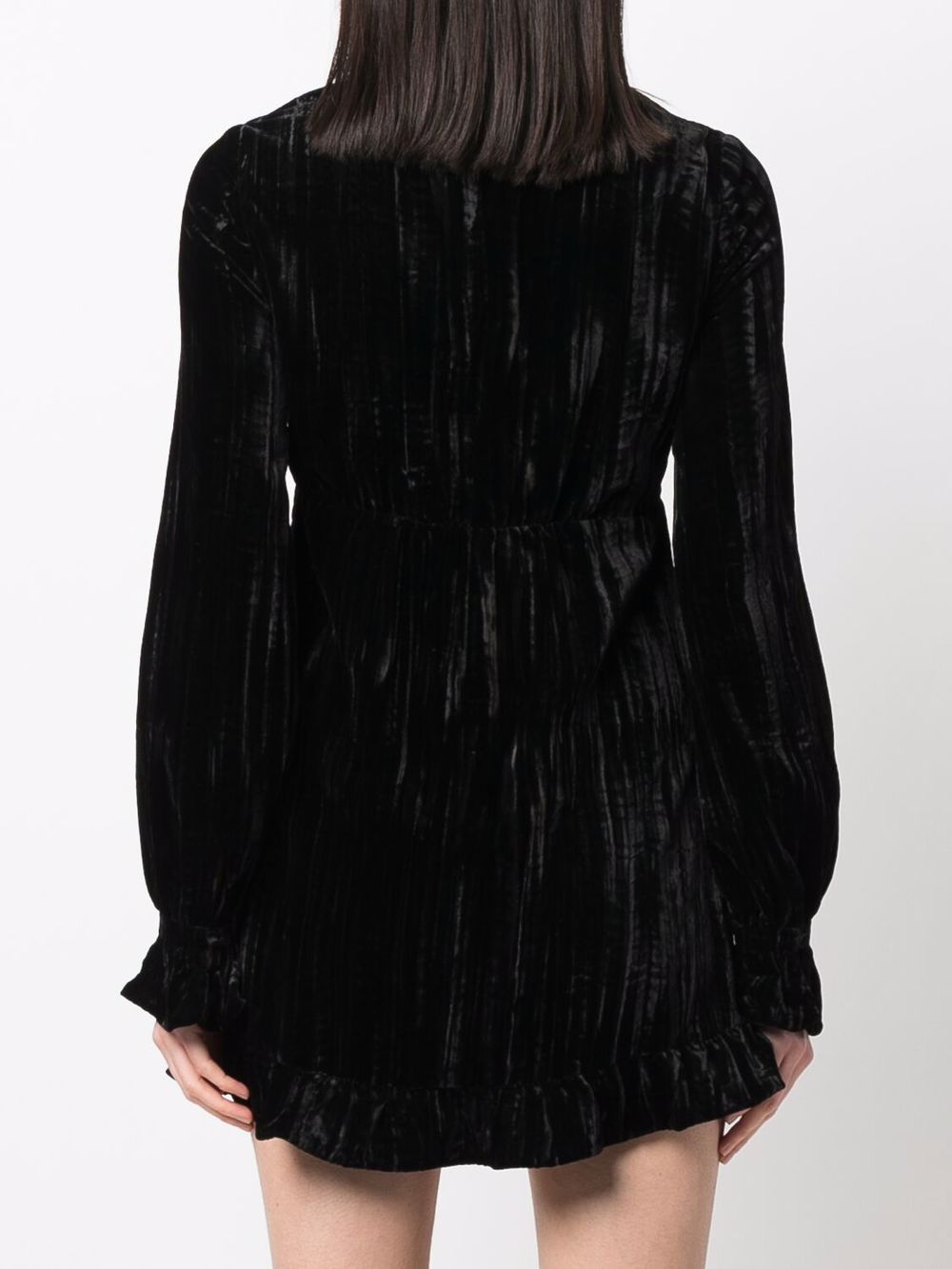 Saint Laurent Ruffle Trim V Neck Dress Farfetch 