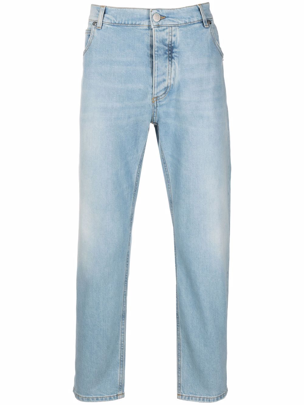 Balmain embossed-logo slim-cut Jeans - Farfetch