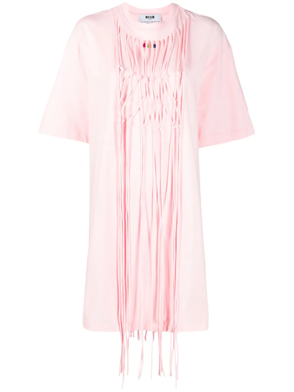 

MSGM vestido estilo playera con logo bordado - Rosado