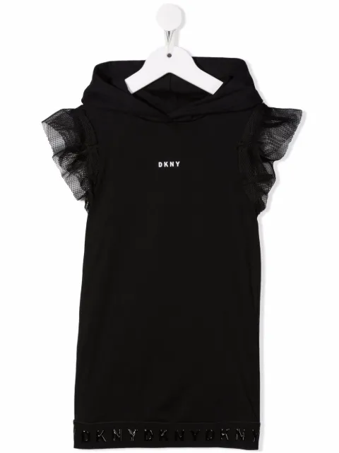 Dkny Kids ruffle-trimmed hoodie dress