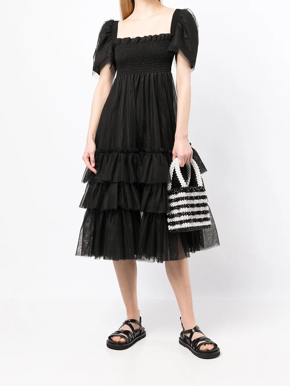Viktor & Rolf Midi-jurk met ruches - Zwart