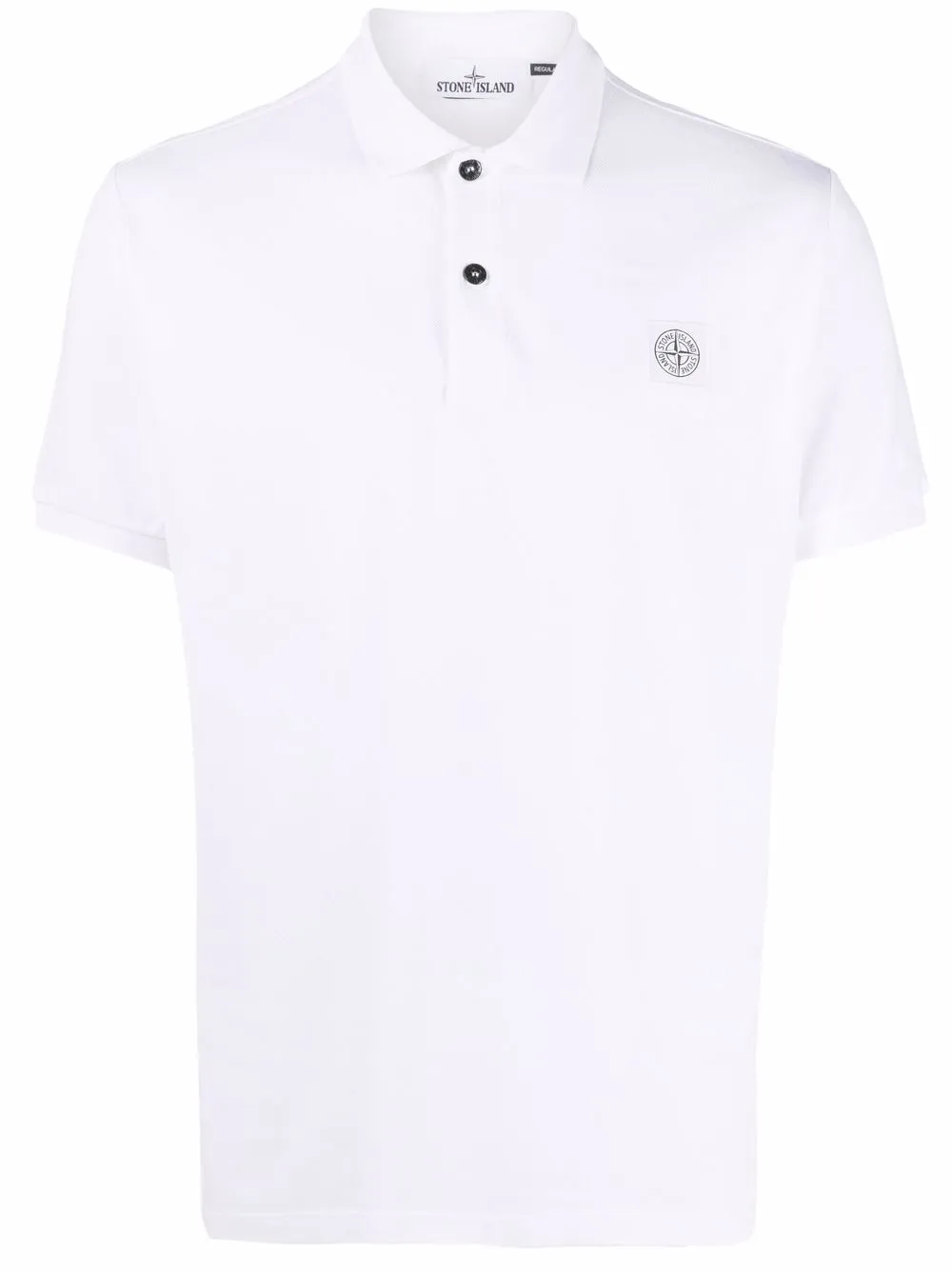 

Stone Island playera tipo polo con parche Compass - Blanco