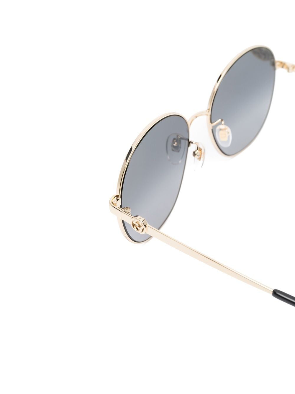 Shop Gucci Round Tinted Sunglasses In Gold