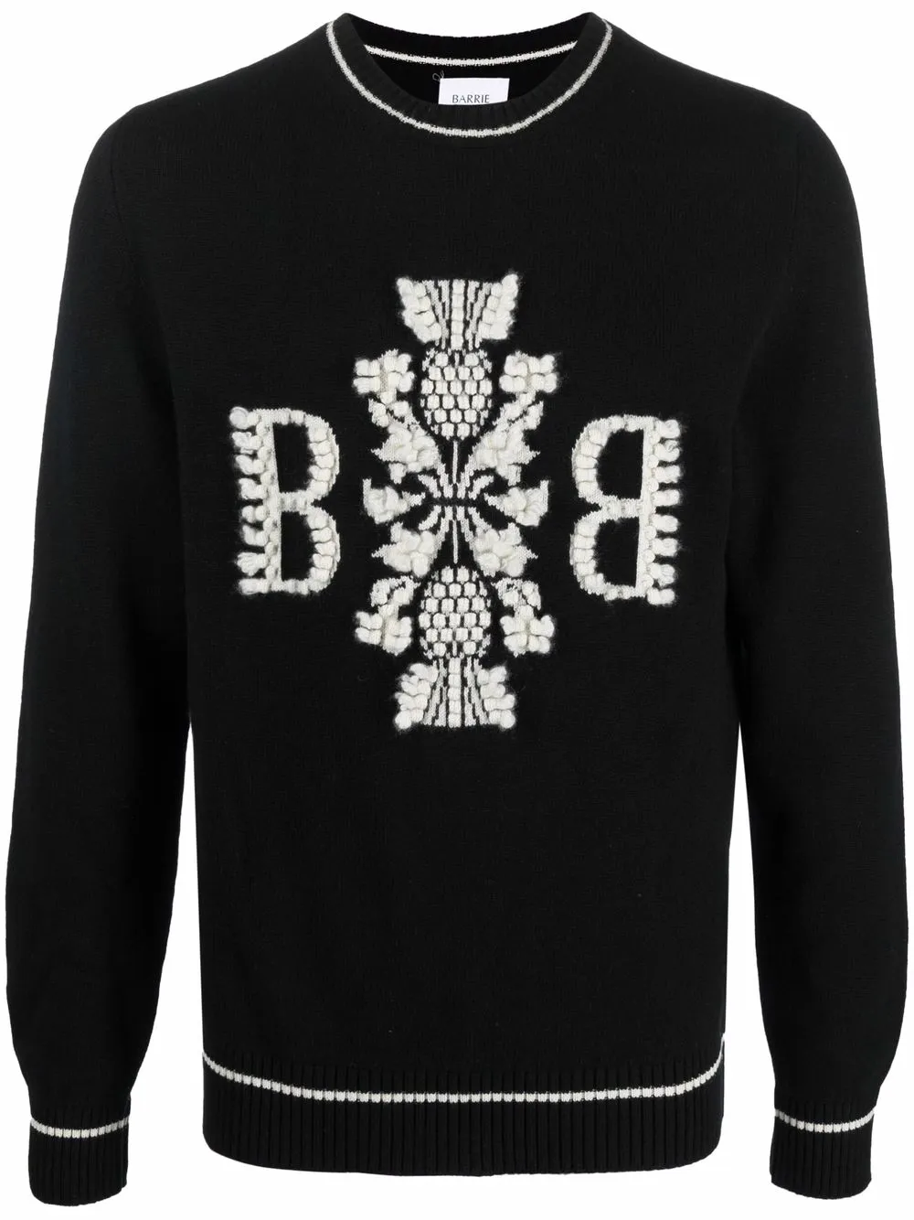 Barrie Embroidered Cashmere Jumper In Black