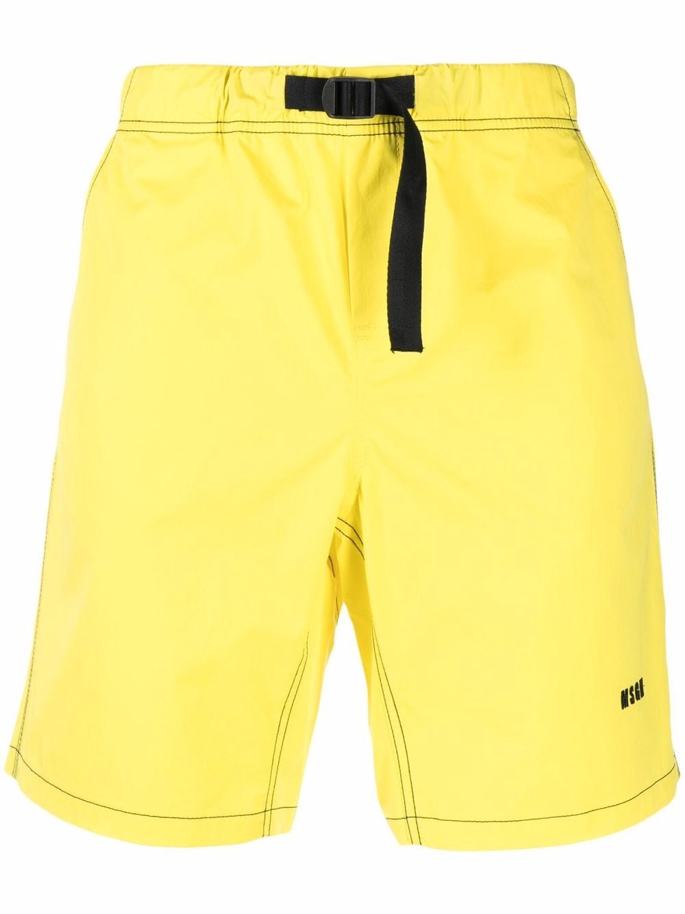 

MSGM shorts deportivos con ribete en contraste - Amarillo