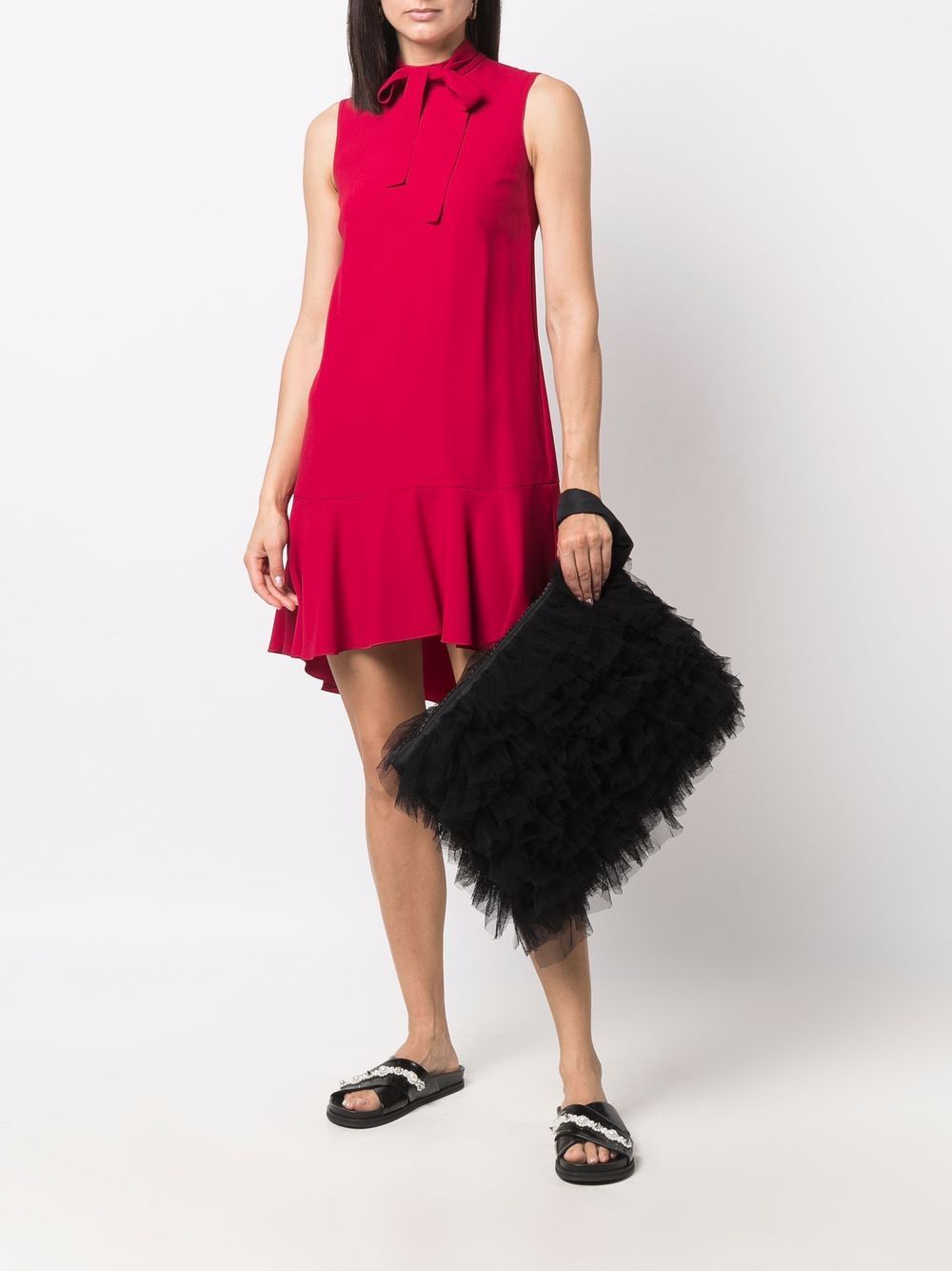 фото Red valentino pleated pussy-bow minidress