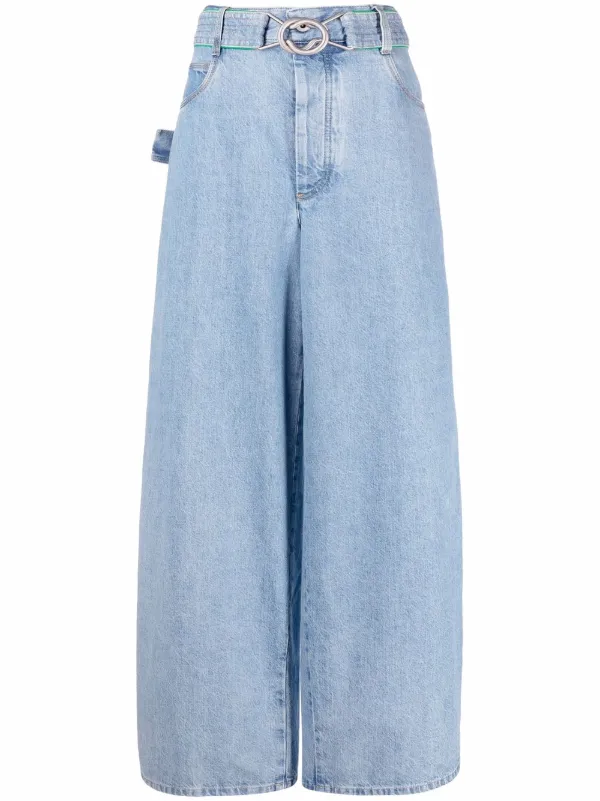 Shop Bottega Veneta belted high-waisted 