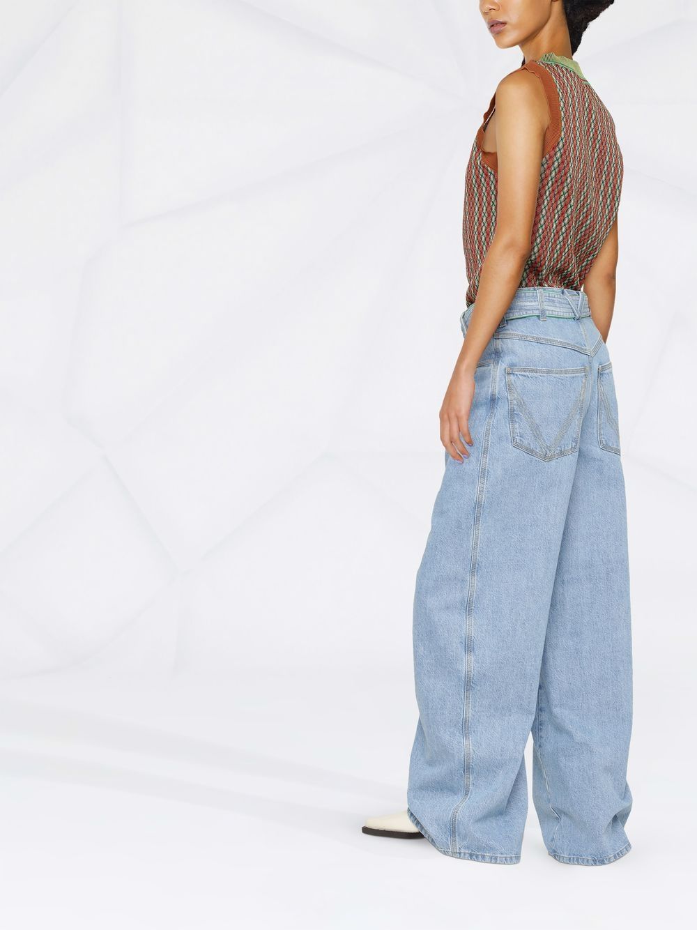 фото Bottega veneta belted high-waisted wide-leg jeans