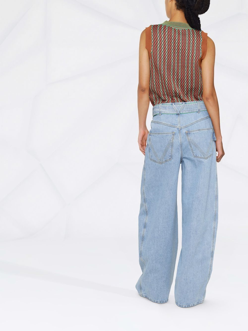 фото Bottega veneta belted high-waisted wide-leg jeans