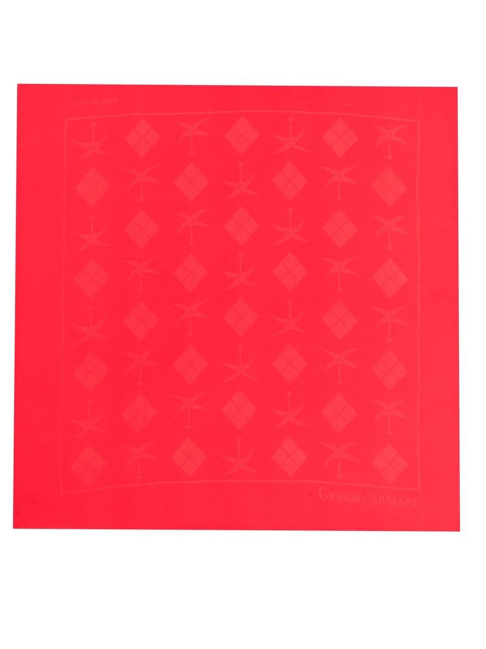 Pre-owned Giorgio Armani 1990s Jacquard Silk Handkerchief In Red